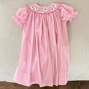 Lulu Bebe Halloween Pink Smocked Dress with Ghosts